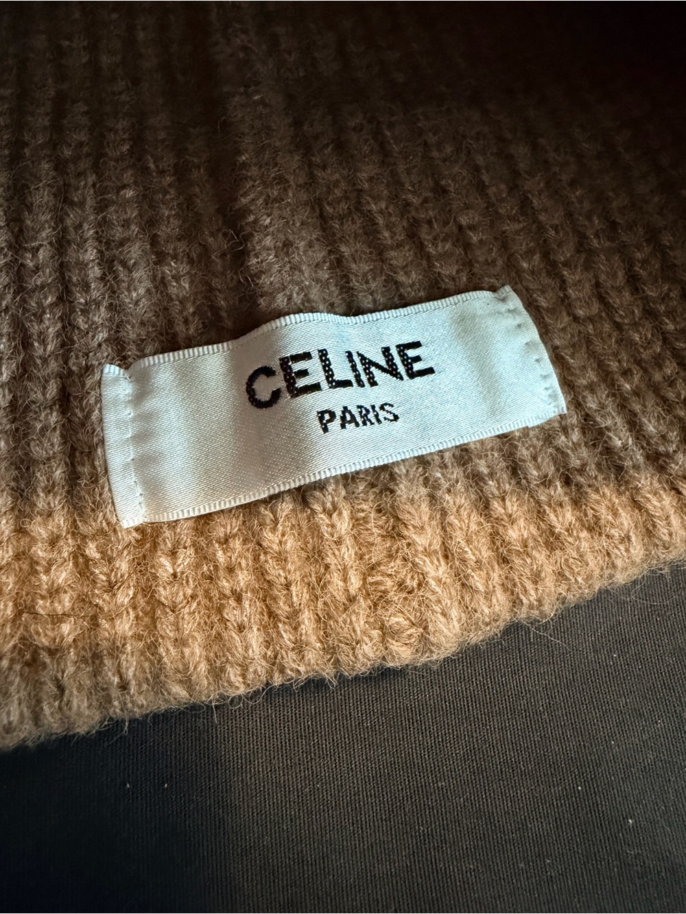 Celine Tan Ribbed Logo Beanie - Picture 3 of 4